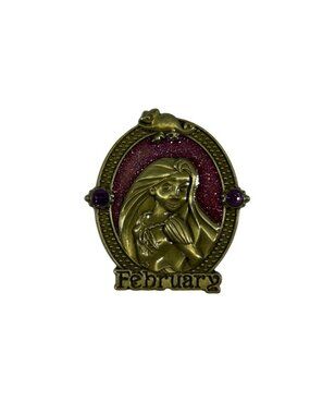 Disney Princess Tangled Birthstone Trading Pin February Pascal 2016 Pink Glitter